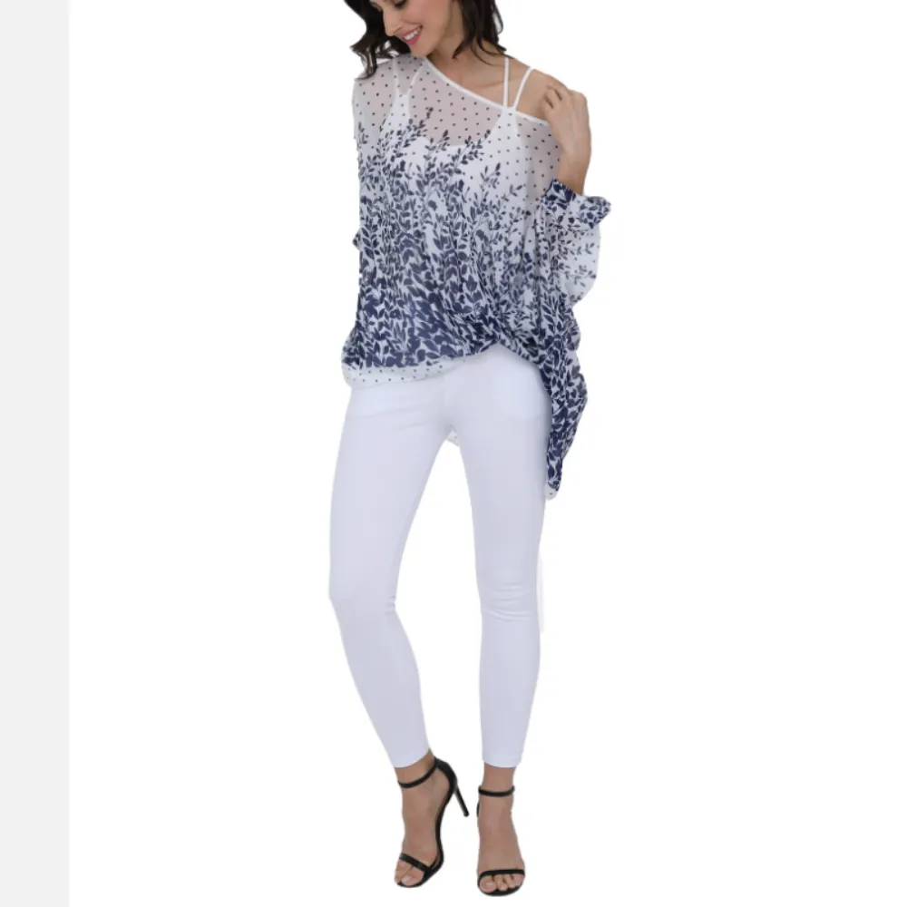 Lavender Floral Print Chiffon Tunic | CozyCouture®