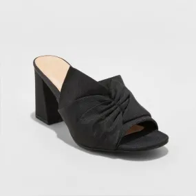 <p><strong>A New Day Women's Knotted Bow Mule Heel Pumps - Black - Size 6.5</strong></p>