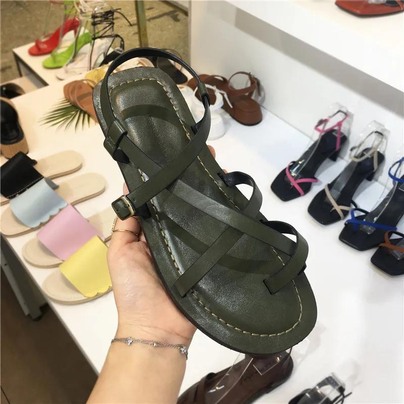 LUXE SEVEN DESIGN TOE LOOP SANDALS