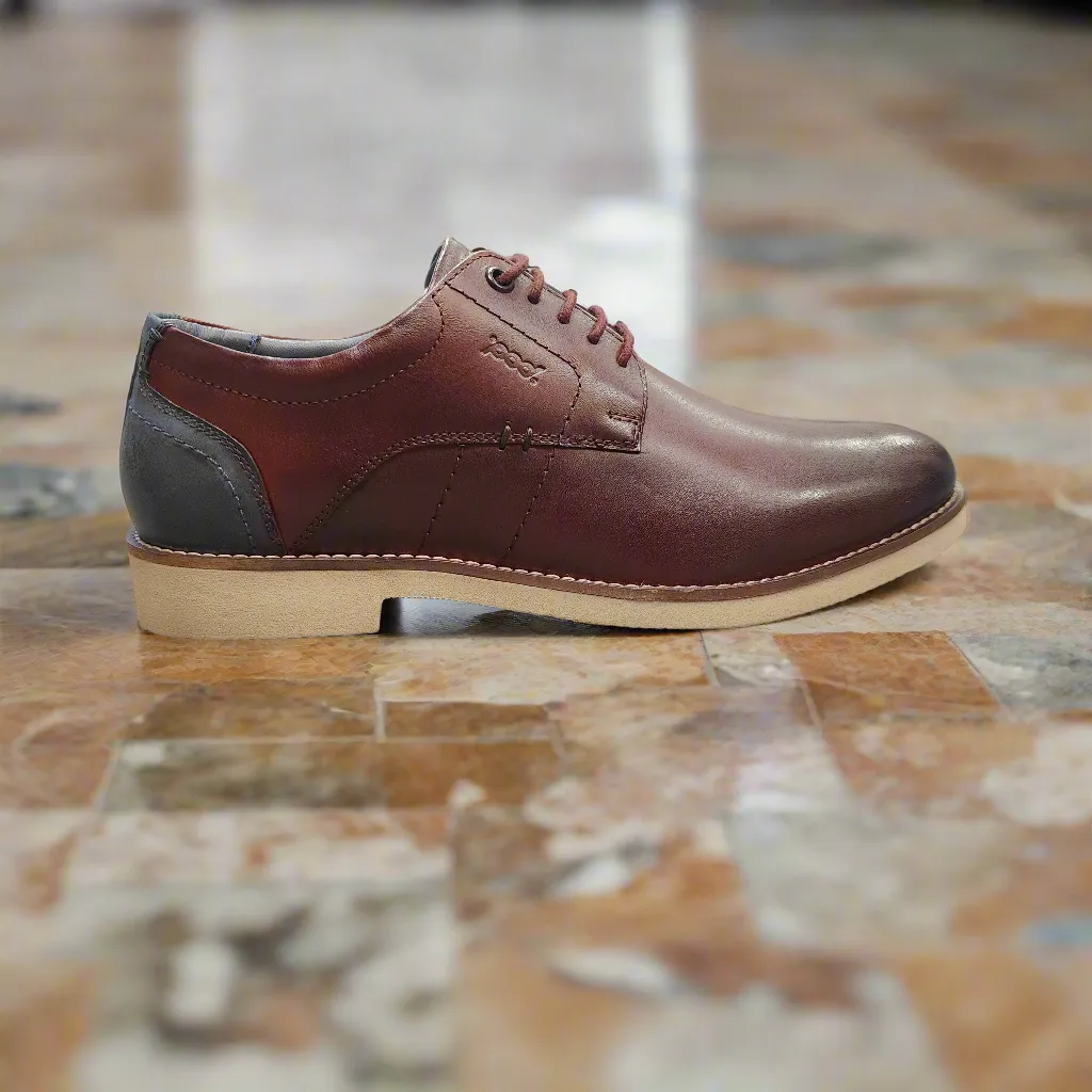 Mens Pod Chestnut Brown Laced Shoe Hampton Leather sale
