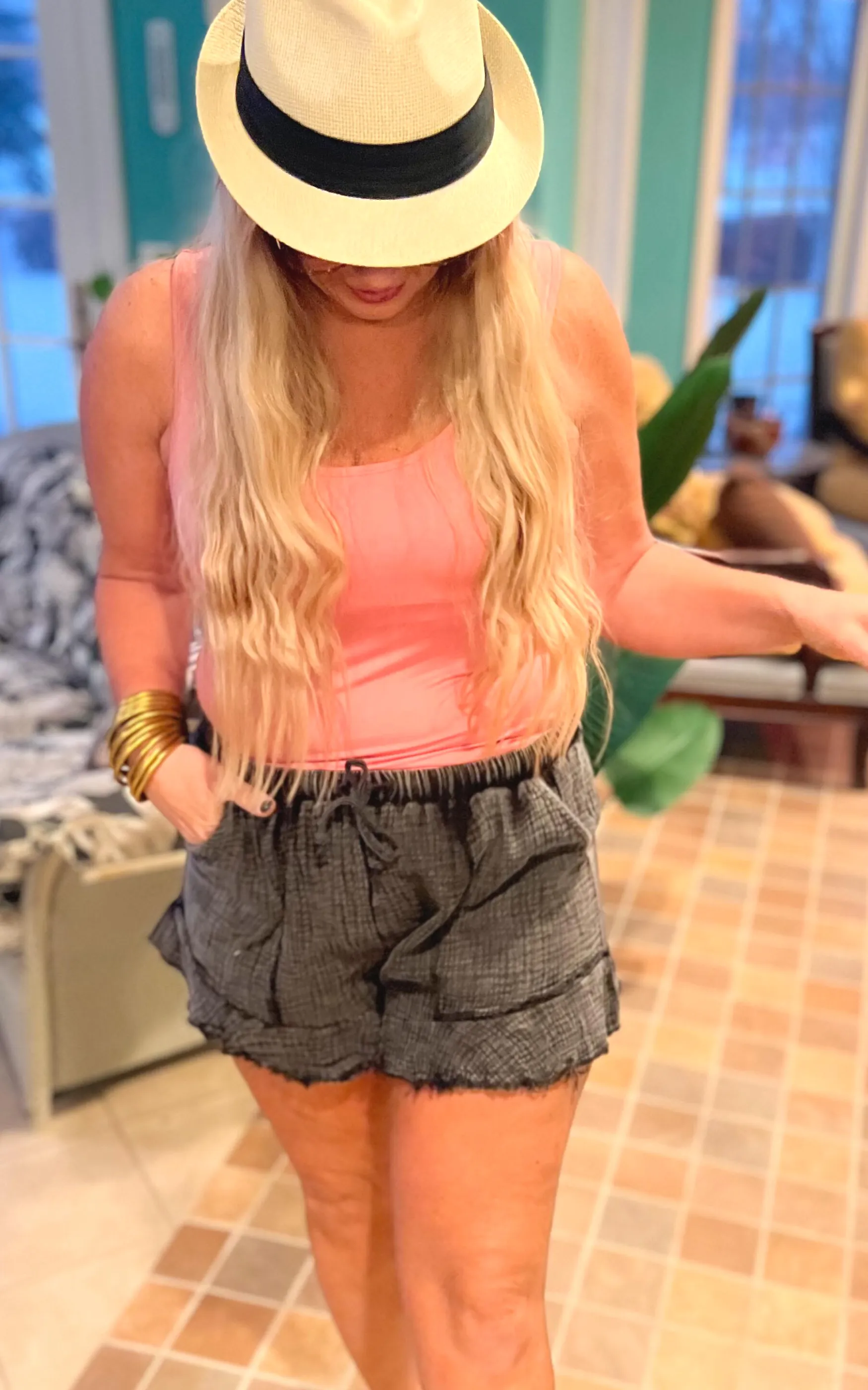 Mineral Wash Gauze Shorts- Final Sale*