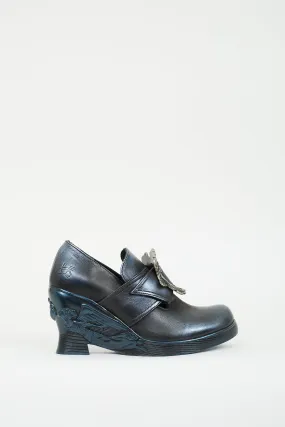 Navy Metallic Leather Mission Engle Loafer
