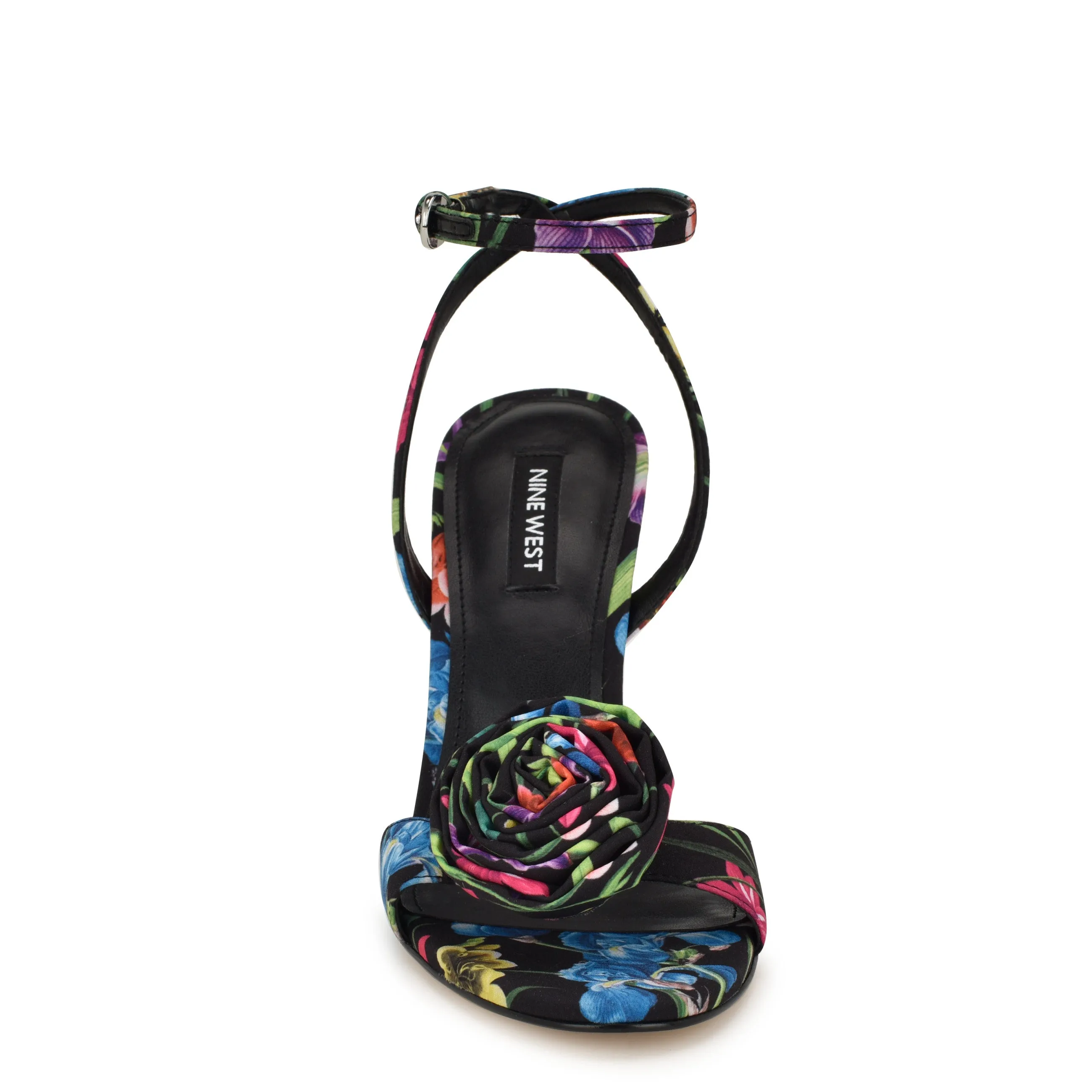 Neve Rosette Ankle Strap Sandals