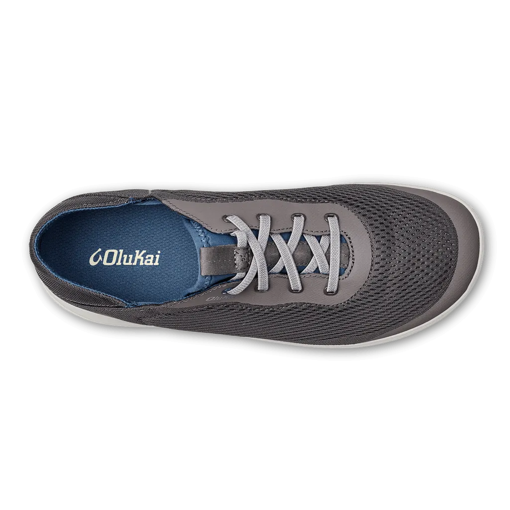 OluKai Men's Moku Pae Slip Ons- Pavement/Vintage Blue