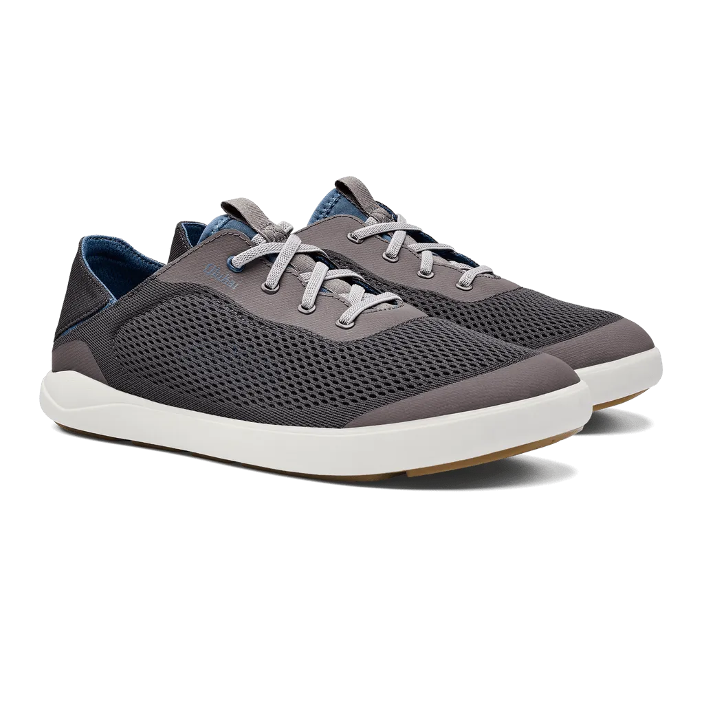 OluKai Men's Moku Pae Slip Ons- Pavement/Vintage Blue