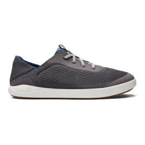 OluKai Men's Moku Pae Slip Ons- Pavement/Vintage Blue