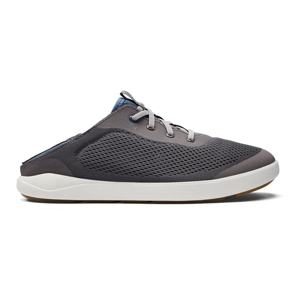 OluKai Men's Moku Pae Slip Ons- Pavement/Vintage Blue