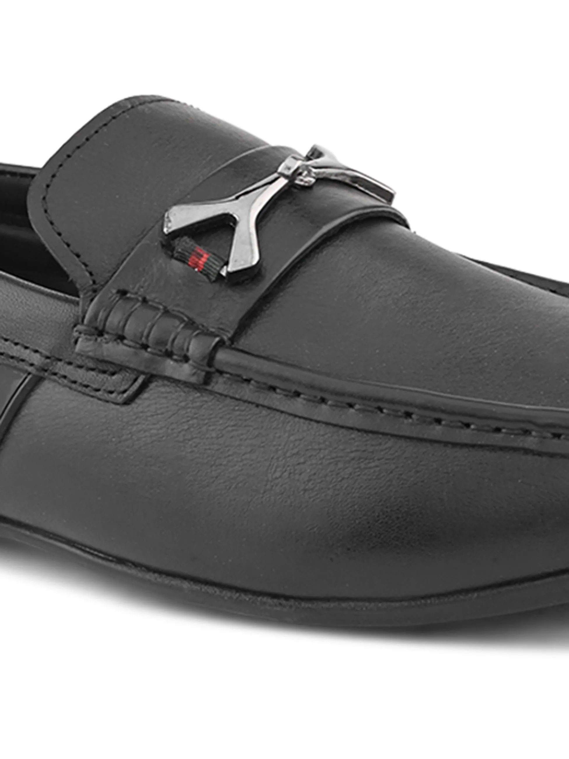 Pelle Albero Male's Black Leather Casual Loafers