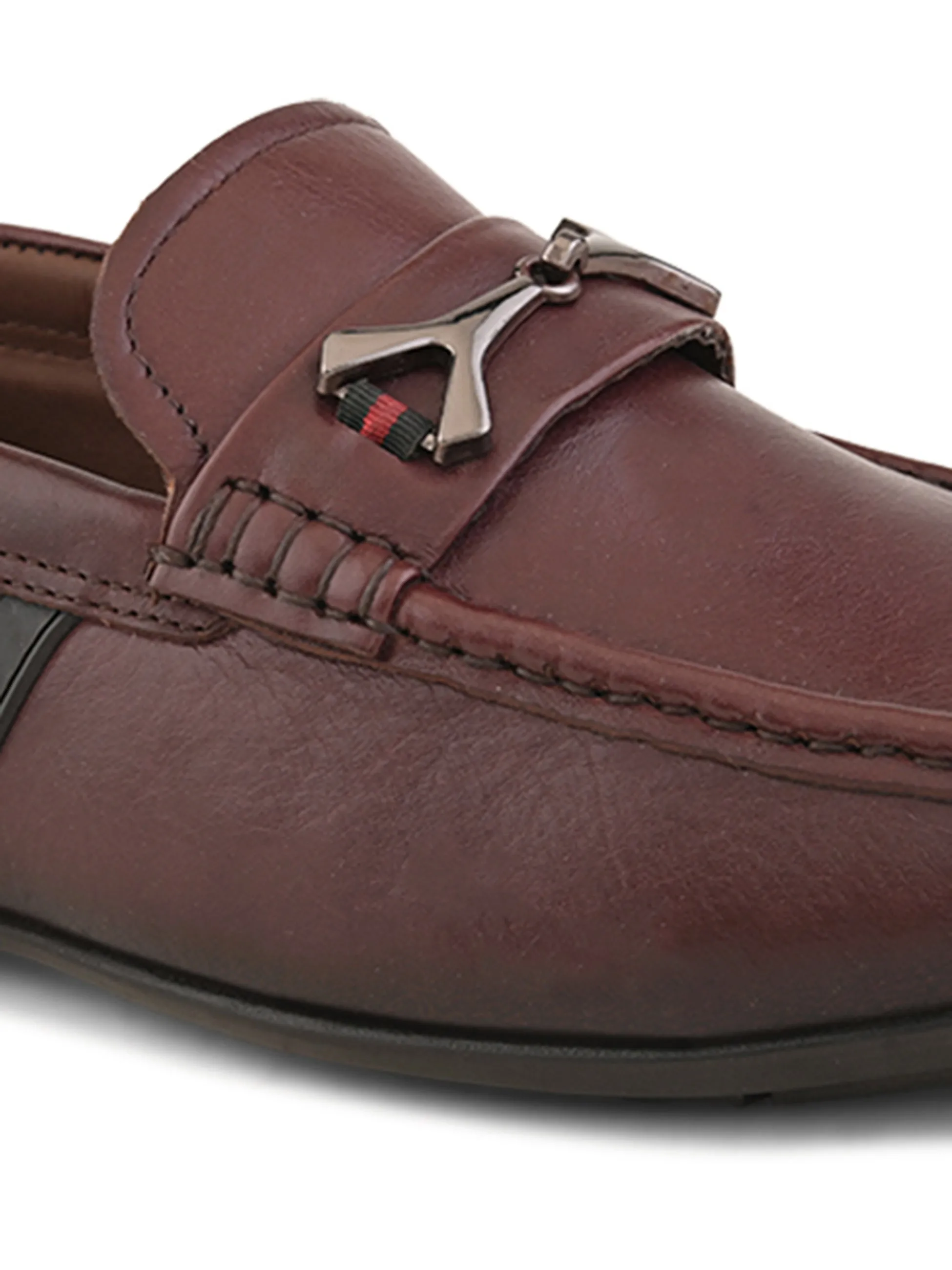 Pelle Albero Male's Bordo Leather Casual Loafers