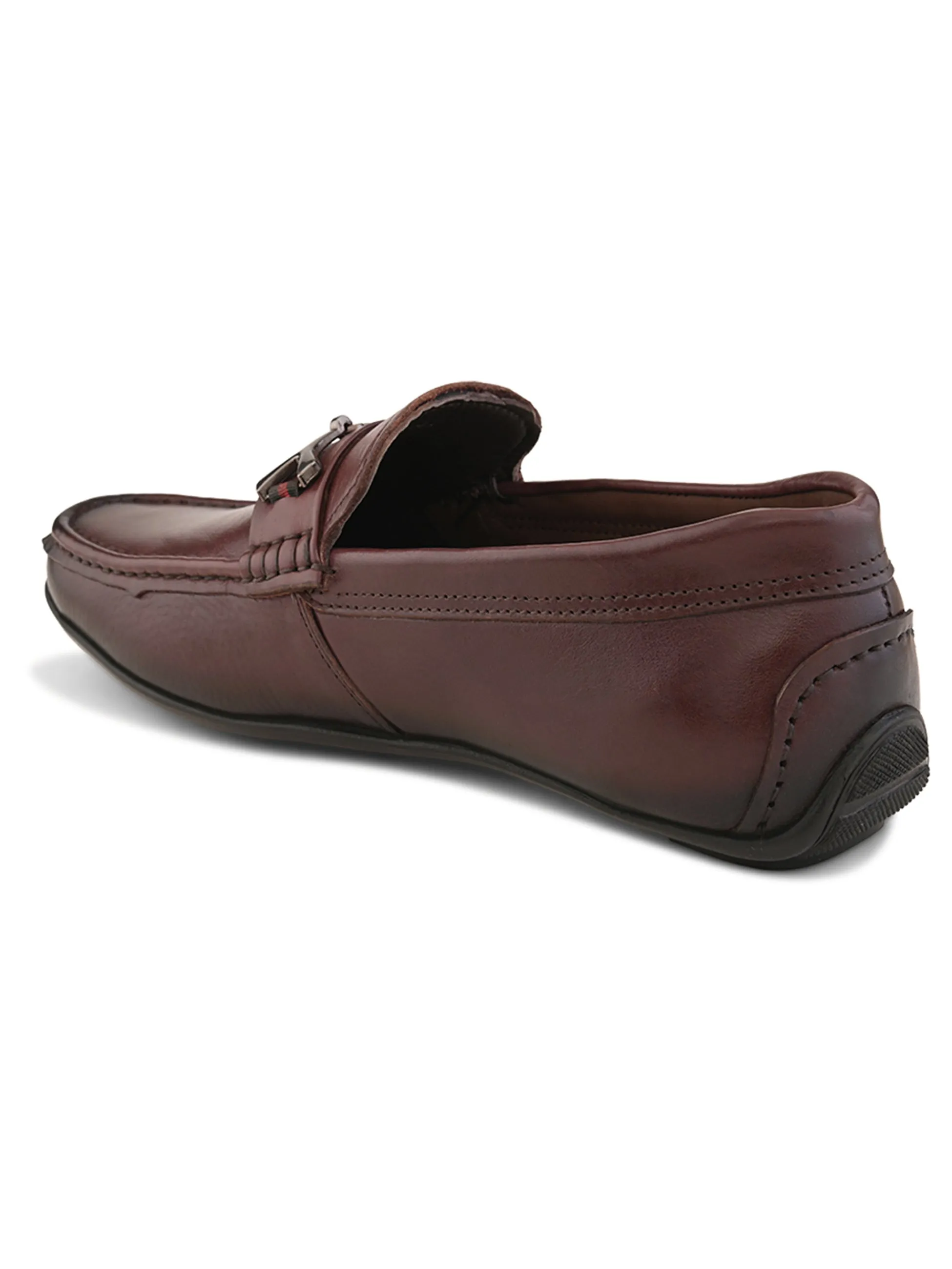 Pelle Albero Male's Bordo Leather Casual Loafers