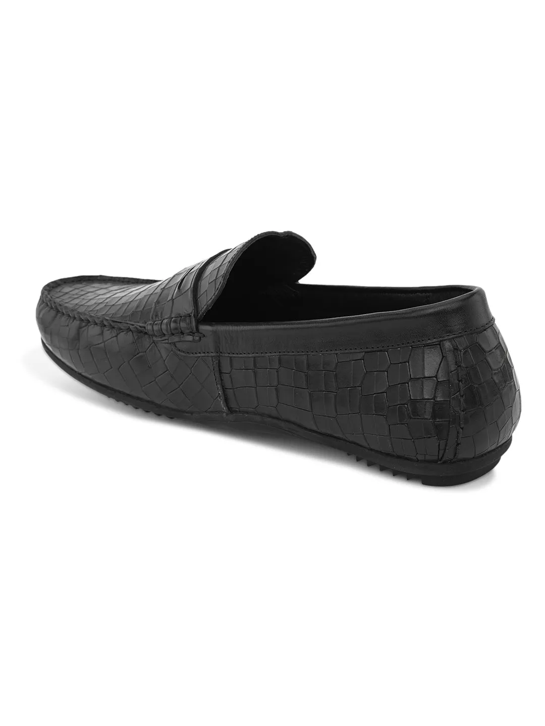 PELLE ALBERO Men's Black Slip On Casual Loafer