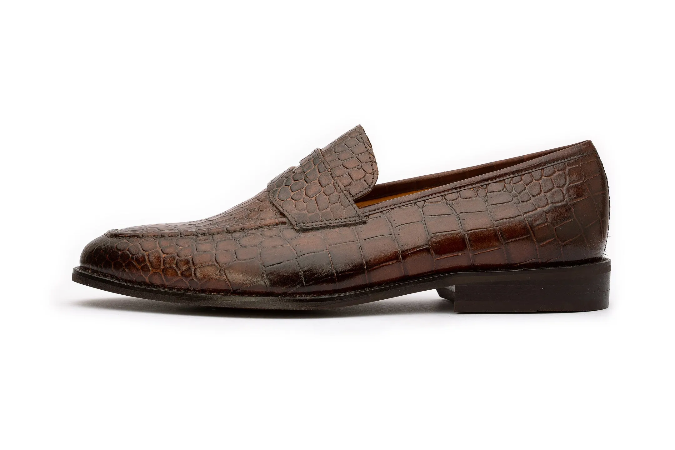 Penny Loafer - Crocodile Brown (6 & 9 Only)