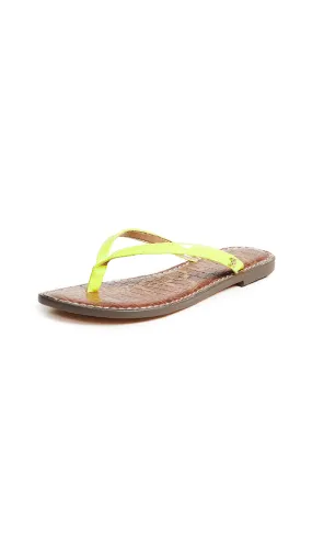 Sam Edelman Gracie Thong Slip On Slide Flat Sandals NEON YELLOW (10, NEON YELLOW)