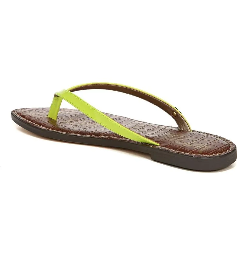 Sam Edelman Gracie Thong Slip On Slide Flat Sandals NEON YELLOW (7, NEON YELLOW)