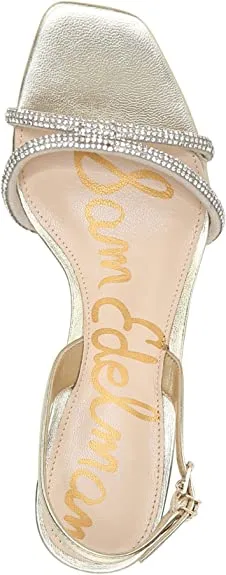 Sam Edelman Ronan Gold Strappy Sandals Ankle Strap Open Toe French Heel Sandals