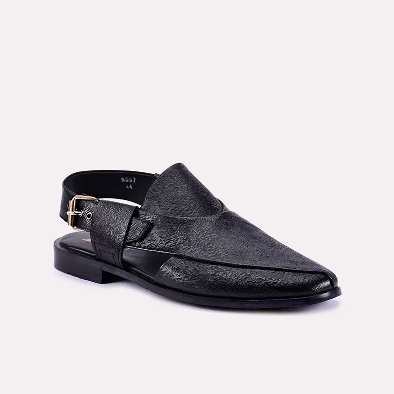 Sleek Black Peshawari Chappal 0140789