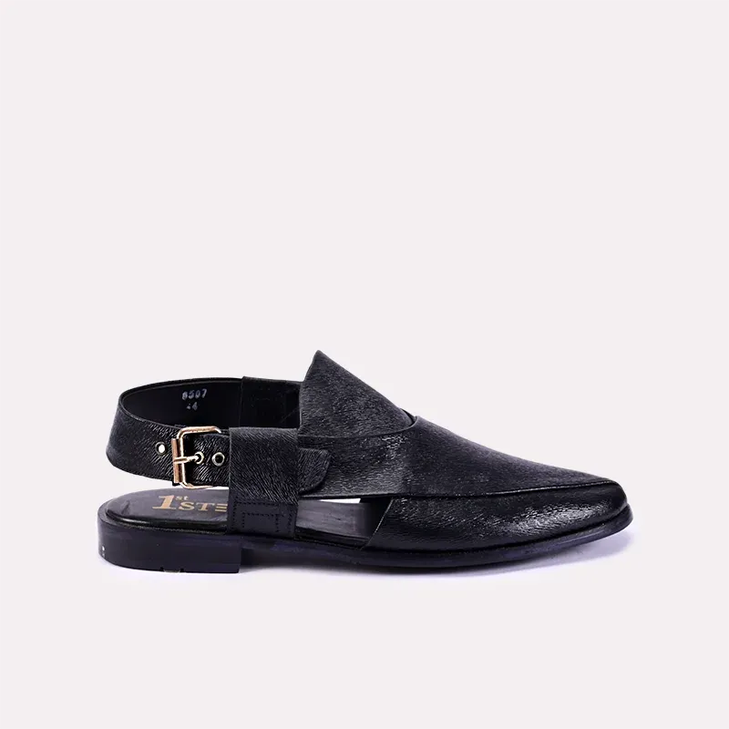 Sleek Black Peshawari Chappal 0140789