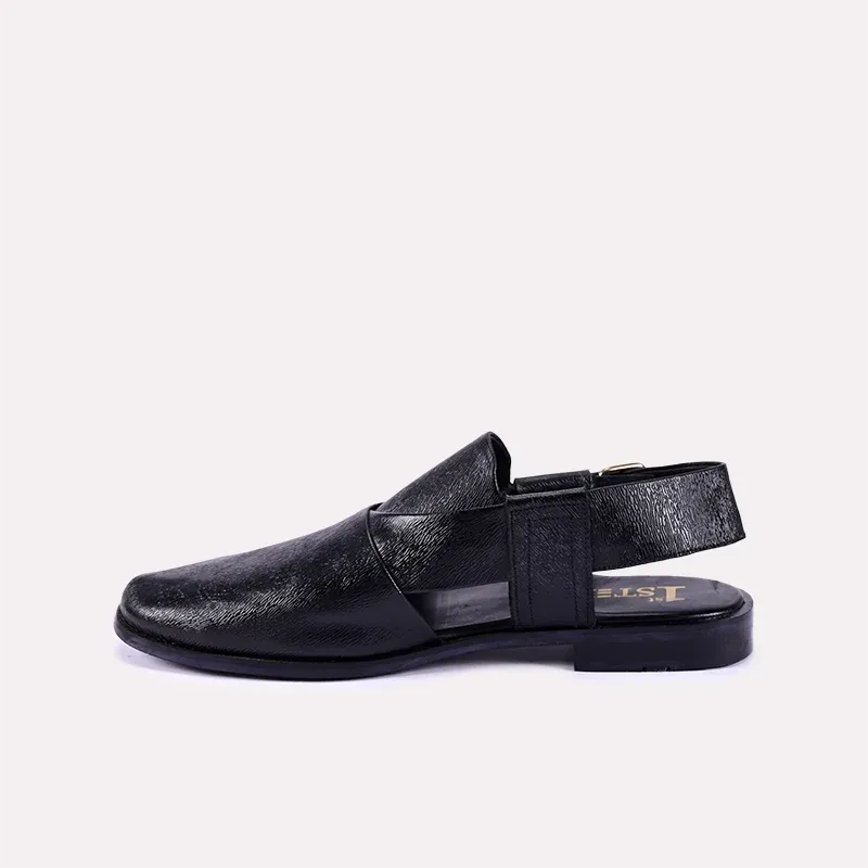 Sleek Black Peshawari Chappal 0140789