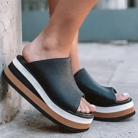 Sonicelife  Women Sandals 2024 Summer Shoes For Women Platform Sandalias Mujer Peep Toe Heels Slippers With Wedges Shoes Female Heel Sandals