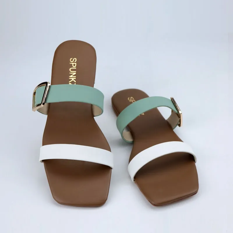 Spring Fling Flat Sandal Leather Summer Slides for Women