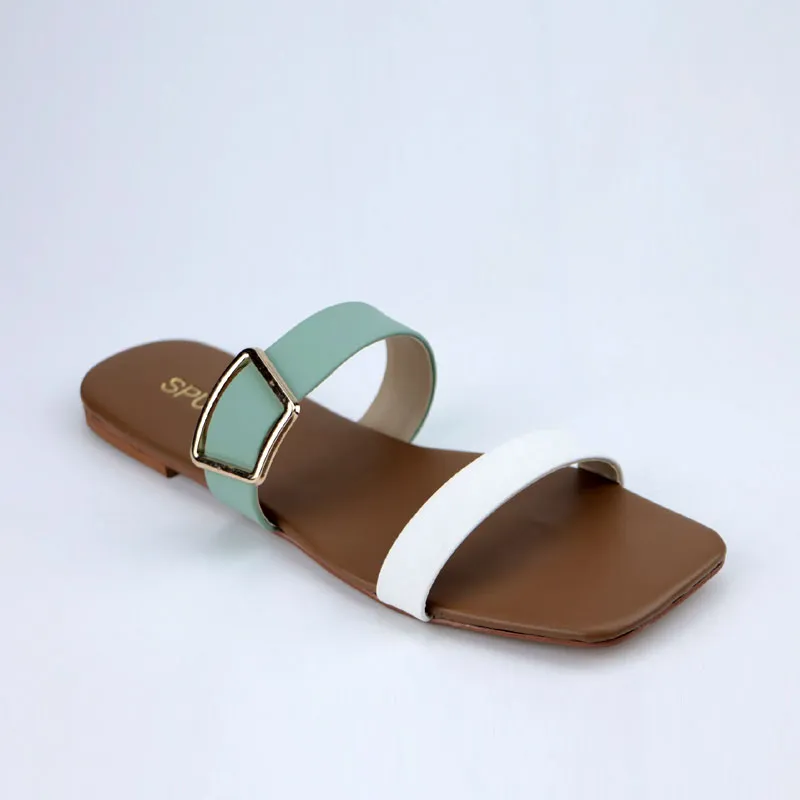 Spring Fling Flat Sandal Leather Summer Slides for Women