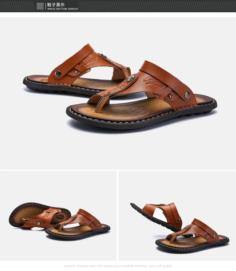 SunTrek ™ -Leather Flip Flops Sandals