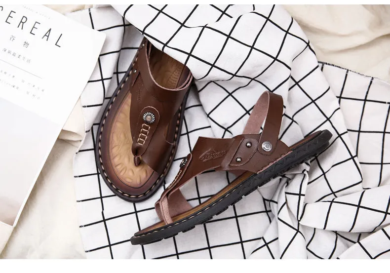 SunTrek ™ -Leather Flip Flops Sandals