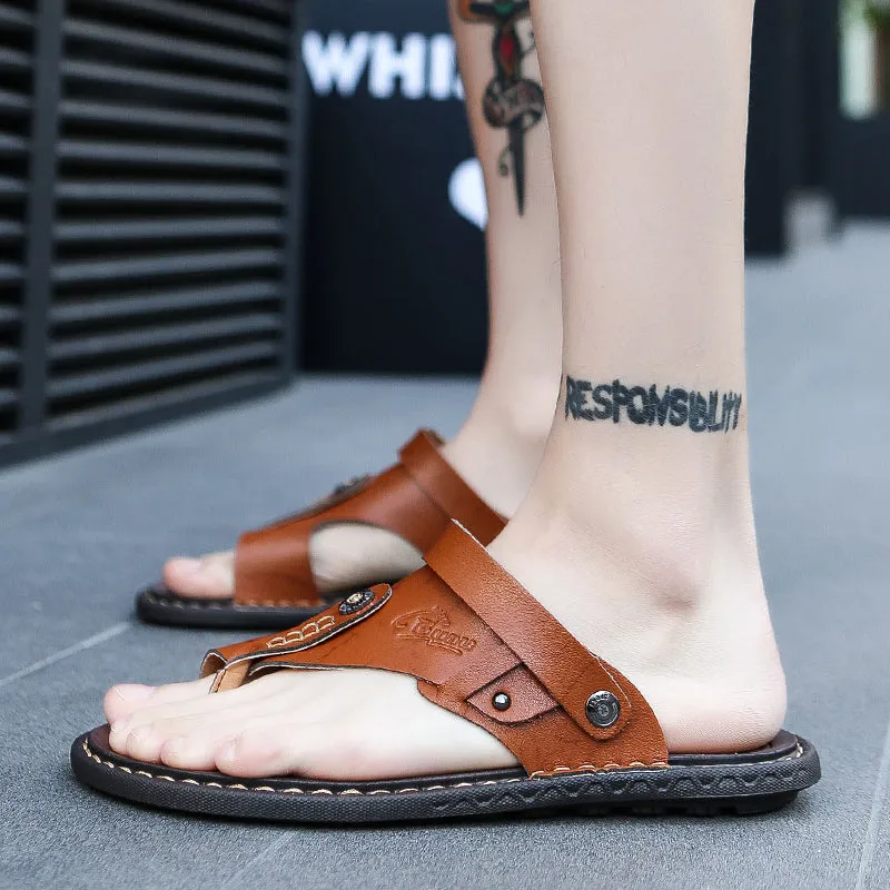 SunTrek ™ -Leather Flip Flops Sandals