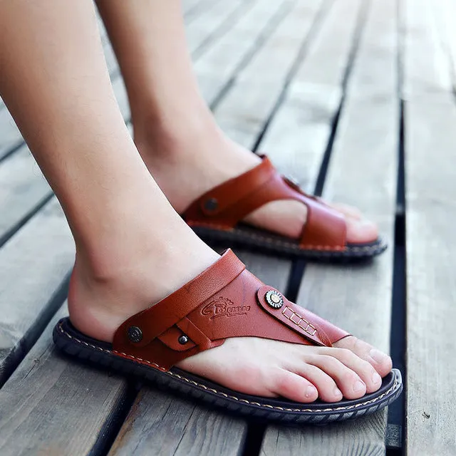 SunTrek ™ -Leather Flip Flops Sandals