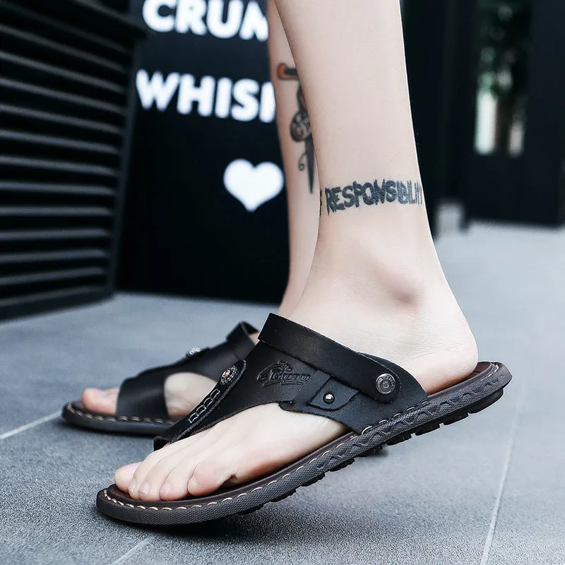 SunTrek ™ -Leather Flip Flops Sandals