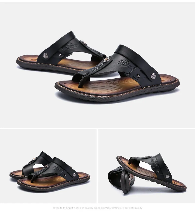SunTrek ™ -Leather Flip Flops Sandals