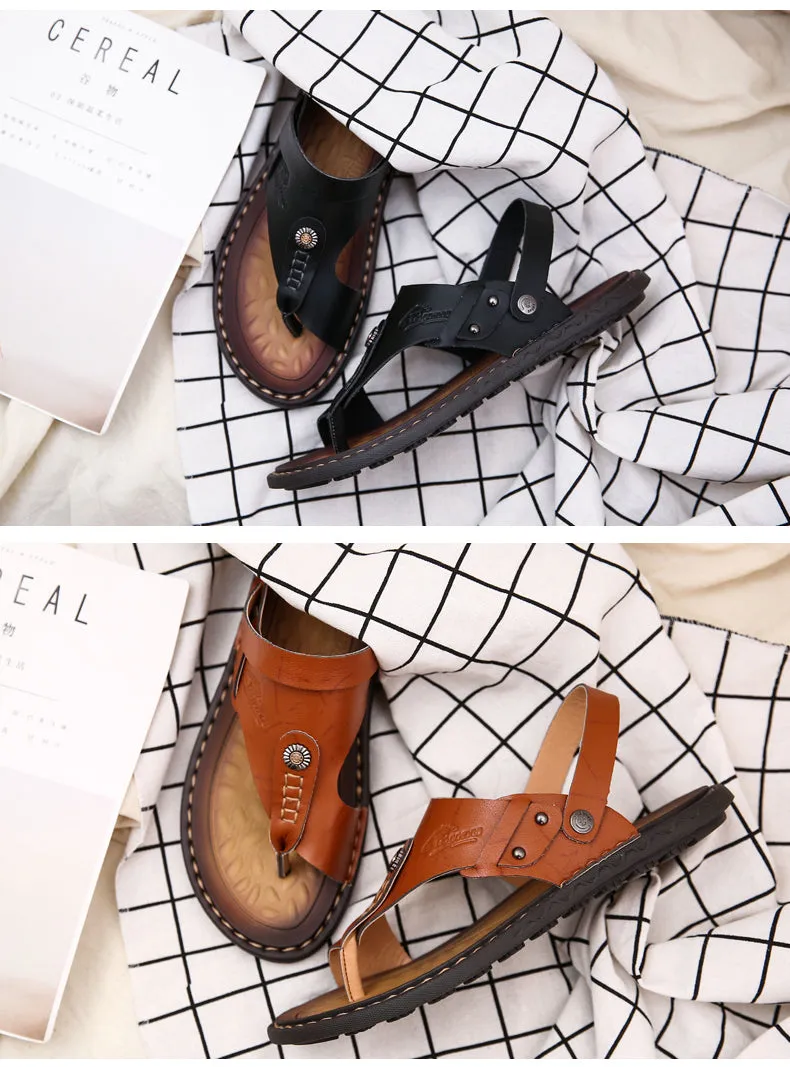 SunTrek ™ -Leather Flip Flops Sandals