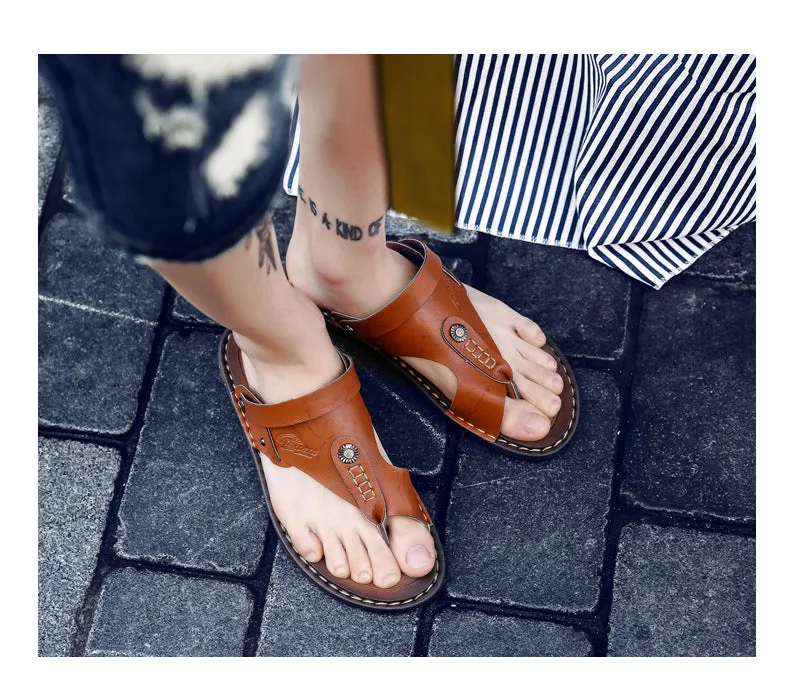 SunTrek ™ -Leather Flip Flops Sandals