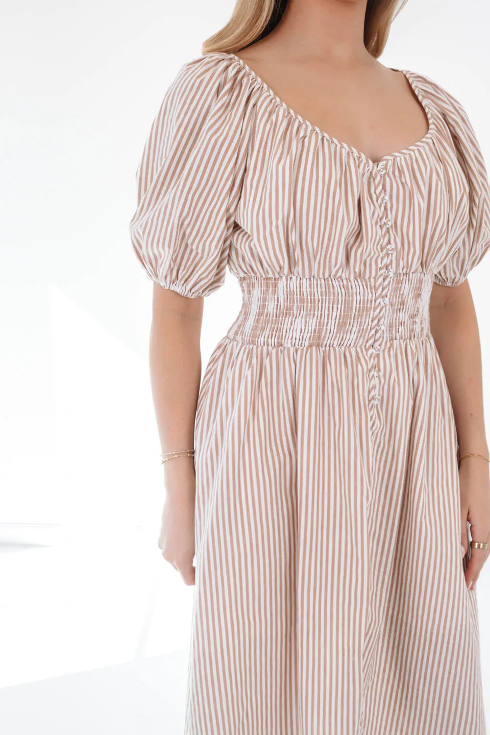 Take Me Serious Midi Dress - Camel