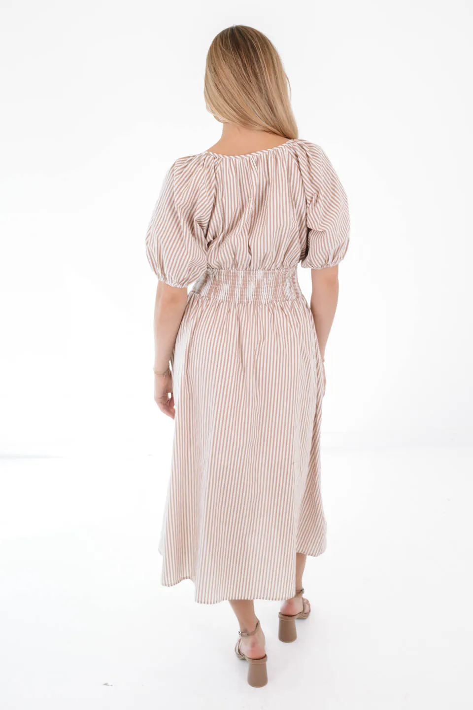 Take Me Serious Midi Dress - Camel