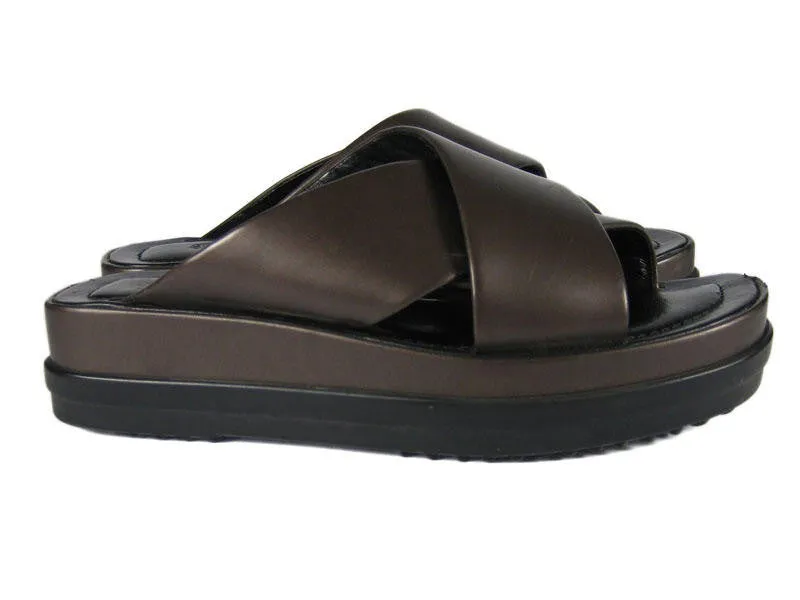 Tod's Metallic Brown Sandals