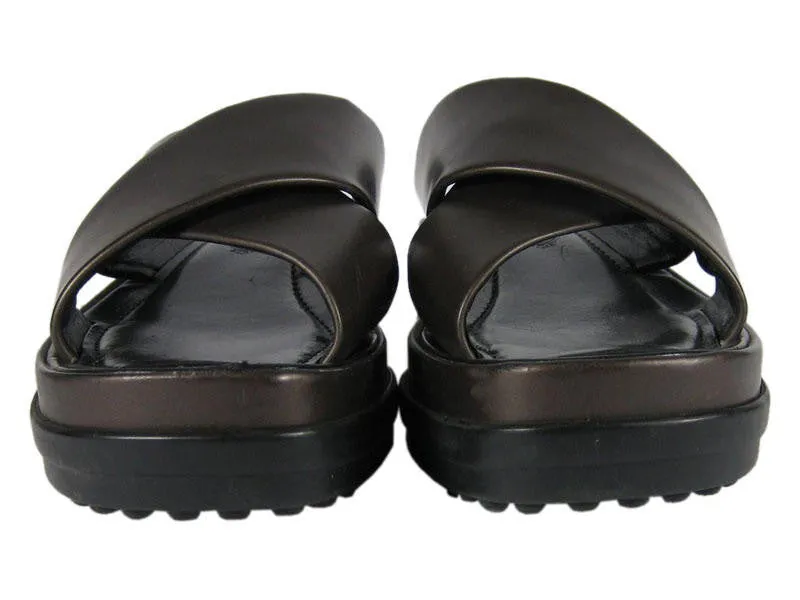 Tod's Metallic Brown Sandals