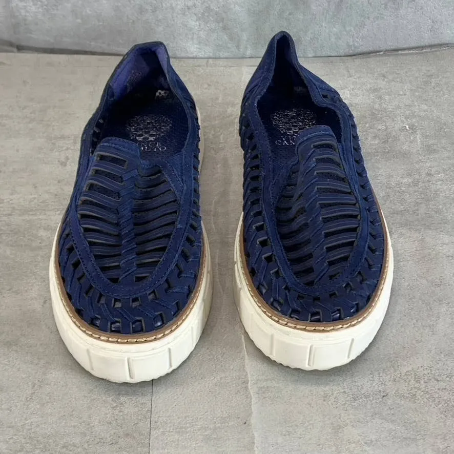 VINCE CAMUTO Women's Deep Blue Romeena Cutout Platform Slip-on Sneakers SZ 8