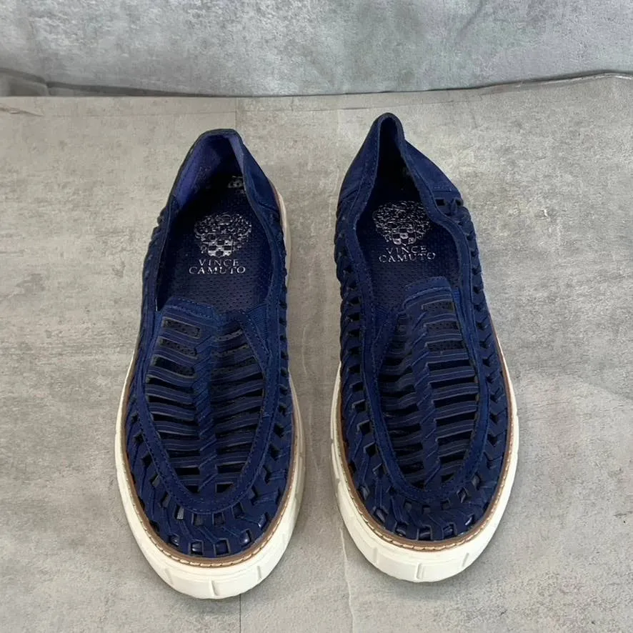 VINCE CAMUTO Women's Deep Blue Romeena Cutout Platform Slip-on Sneakers SZ 8