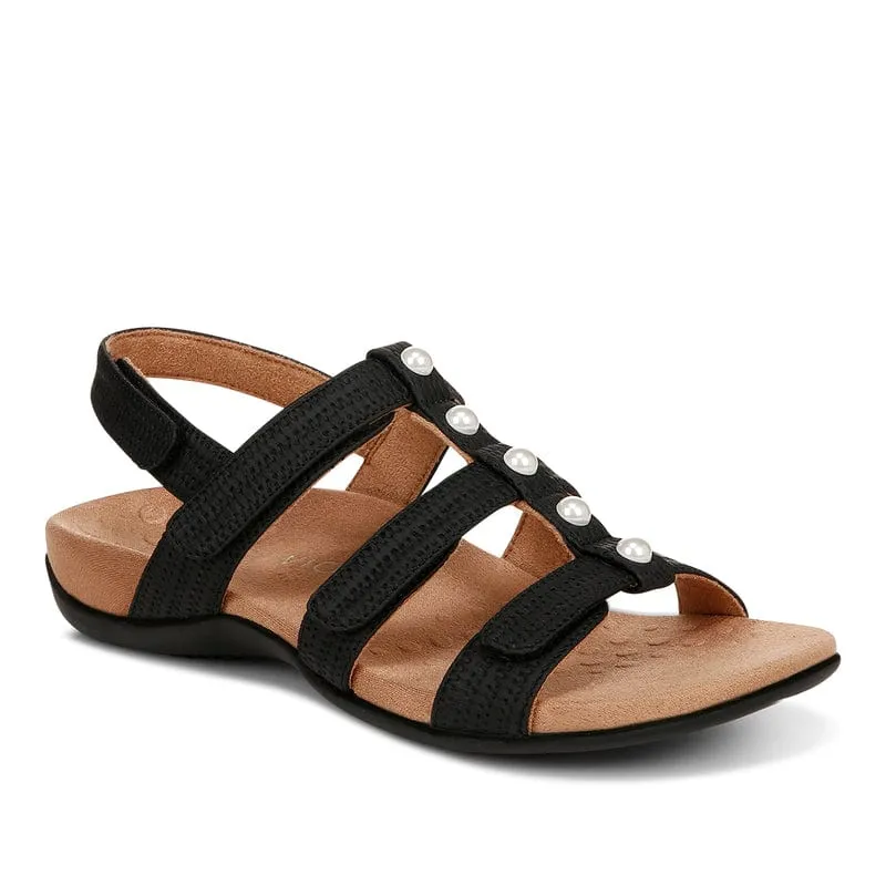 Vionic Women's Amber Sandals - Black/ Pearl