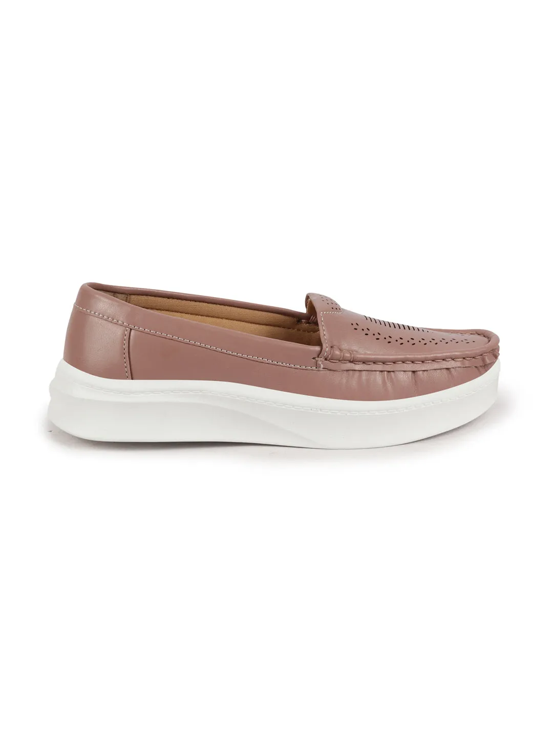 Women Tope Perforation Laser Cut Stitched Casual Slip On Loafer|Work|Outdoor|Slip On Shoes|Office Wear
