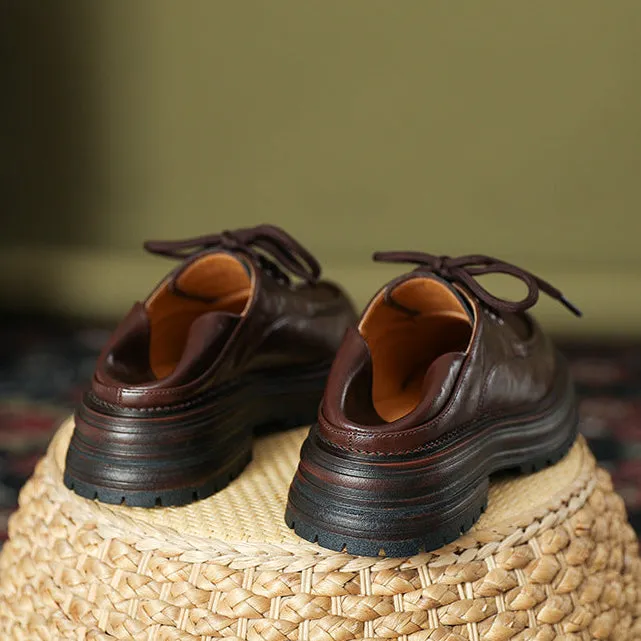 Women's Lace Up Non Slip Chunky Platform Oxford Shoes