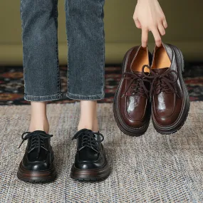 Women's Lace Up Non Slip Chunky Platform Oxford Shoes