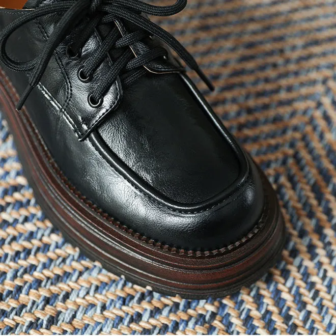 Women's Lace Up Non Slip Chunky Platform Oxford Shoes