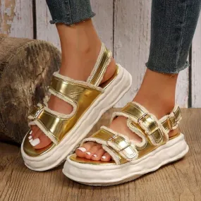 Women's One-Strap Buckle Chunky Sandals 34378923C