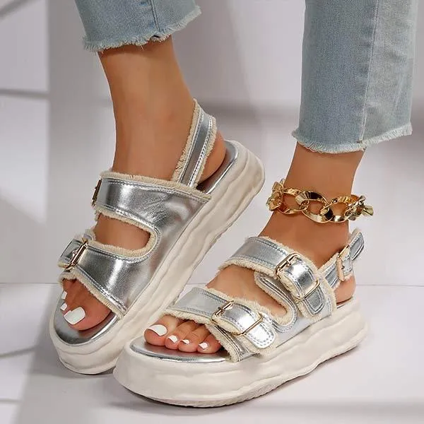 Women's One-Strap Buckle Chunky Sandals 34378923C