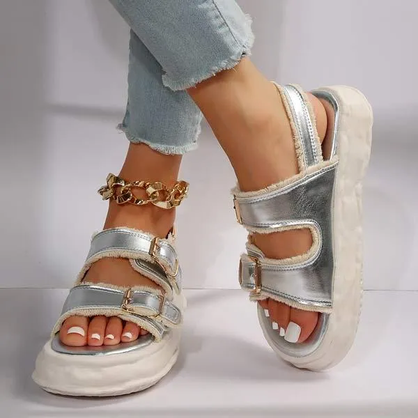 Women's One-Strap Buckle Chunky Sandals 34378923C