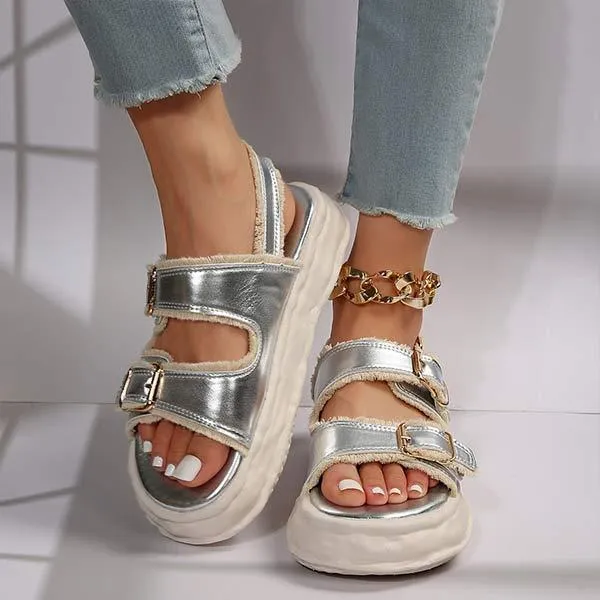 Women's One-Strap Buckle Chunky Sandals 34378923C