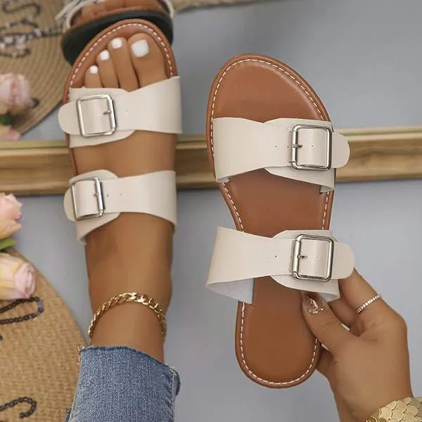 Women's Open-Toe Flat Sandals with Single Strap 45380178C