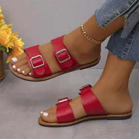 Women's Open-Toe Flat Sandals with Single Strap 45380178C